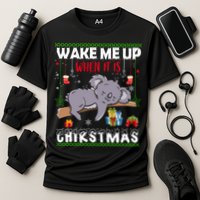 Wake Me Up When It's Christmas Koala Lover Xmas Funny Gift Cooling Performance Crew T-Shirt