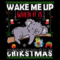 Wake Me Up When It's Christmas Koala Lover Xmas Funny Gift Cooling Performance Crew T-Shirt