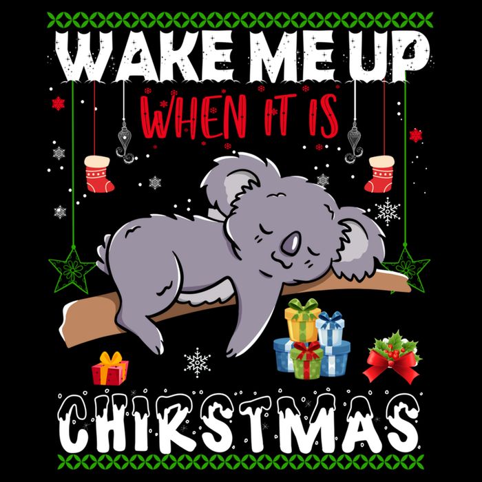 Wake Me Up When It's Christmas Koala Lover Xmas Funny Gift Cooling Performance Crew T-Shirt