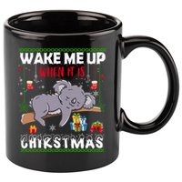 Wake Me Up When It's Christmas Koala Lover Xmas Funny Gift 11oz C Handle Ceramic Mug