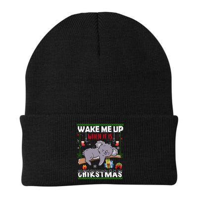 Wake Me Up When It's Christmas Koala Lover Xmas Funny Gift Beanie