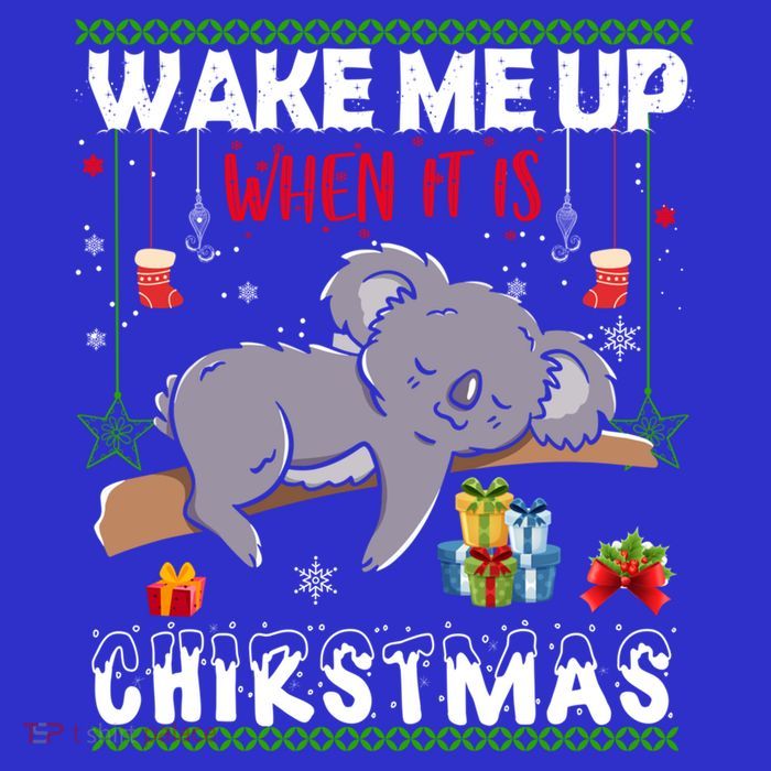 Wake Me Up When It's Christmas Koala Lover Xmas Funny Gift 16 in Basic Backpack