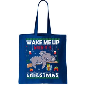 Wake Me Up When It's Christmas Koala Lover Xmas Funny Gift Tote Bag