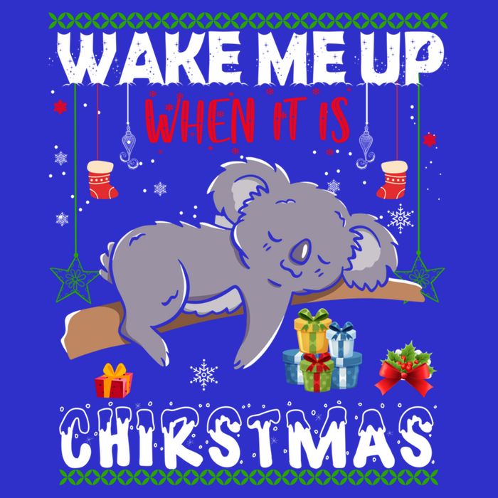 Wake Me Up When It's Christmas Koala Lover Xmas Funny Gift Toddler T-Shirt
