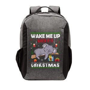 Wake Me Up When It's Christmas Koala Lover Xmas Funny Gift Vector Backpack