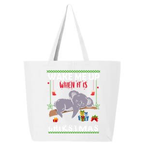 Wake Me Up When It's Christmas Koala Lover Xmas Funny Gift 25L Jumbo Tote