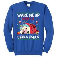 Wake Me Up When It's Christmas Unicorn Sleep Lover Xmas Gift Sweatshirt