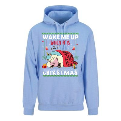 Wake Me Up When It's Christmas Unicorn Sleep Lover Xmas Gift Unisex Surf Hoodie