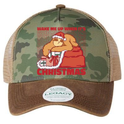 Wake Me Up When It's Christmas Sleeping Sloth Legacy Tie Dye Trucker Hat