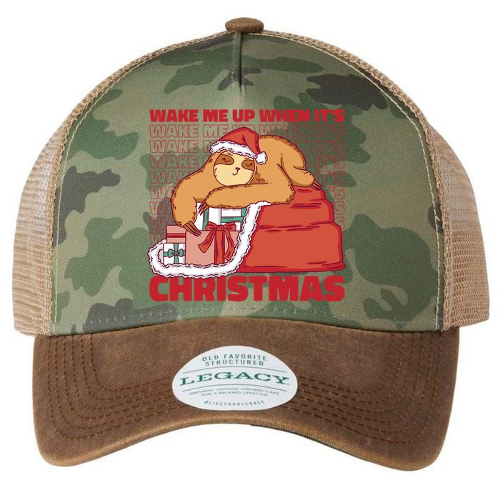 Wake Me Up When It's Christmas Sleeping Sloth Legacy Tie Dye Trucker Hat