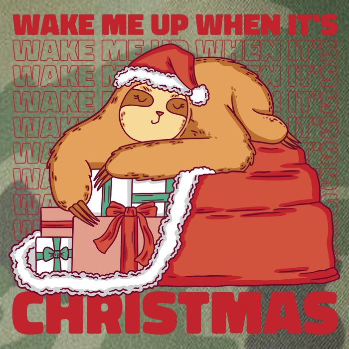 Wake Me Up When It's Christmas Sleeping Sloth Legacy Tie Dye Trucker Hat