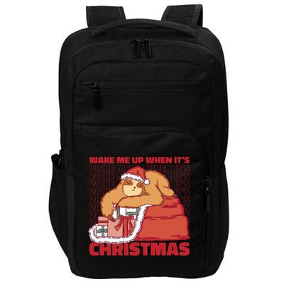 Wake Me Up When It's Christmas Sleeping Sloth Impact Tech Backpack