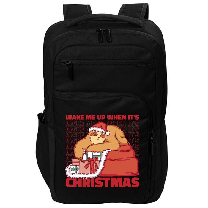 Wake Me Up When It's Christmas Sleeping Sloth Impact Tech Backpack