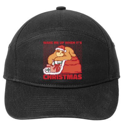 Wake Me Up When It's Christmas Sleeping Sloth 7-Panel Snapback Hat