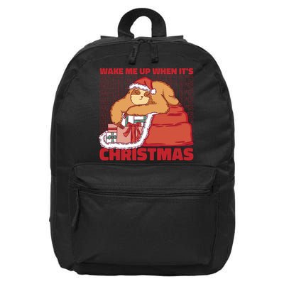 Wake Me Up When It's Christmas Sleeping Sloth 16 in Basic Backpack