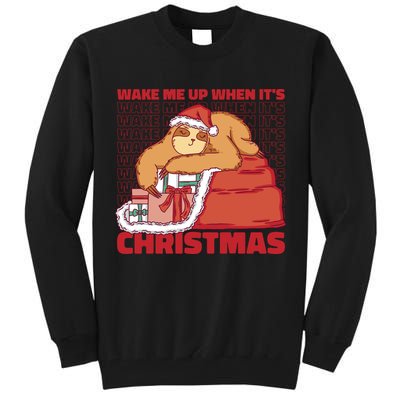 Wake Me Up When It's Christmas Sleeping Sloth Tall Sweatshirt