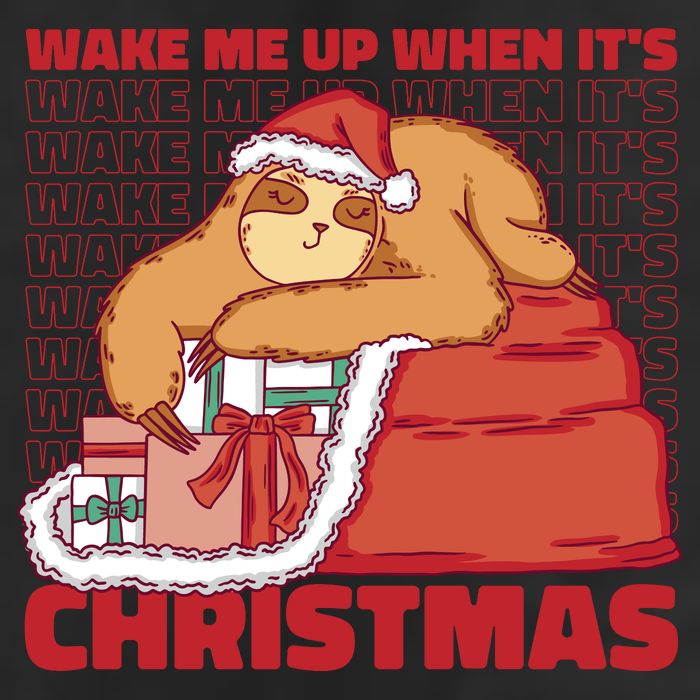 Wake Me Up When It's Christmas Sleeping Sloth 25L Jumbo Tote