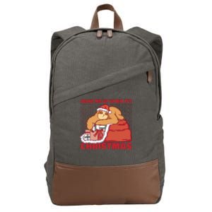 Wake Me Up When It's Christmas Sleeping Sloth Cotton Canvas Backpack