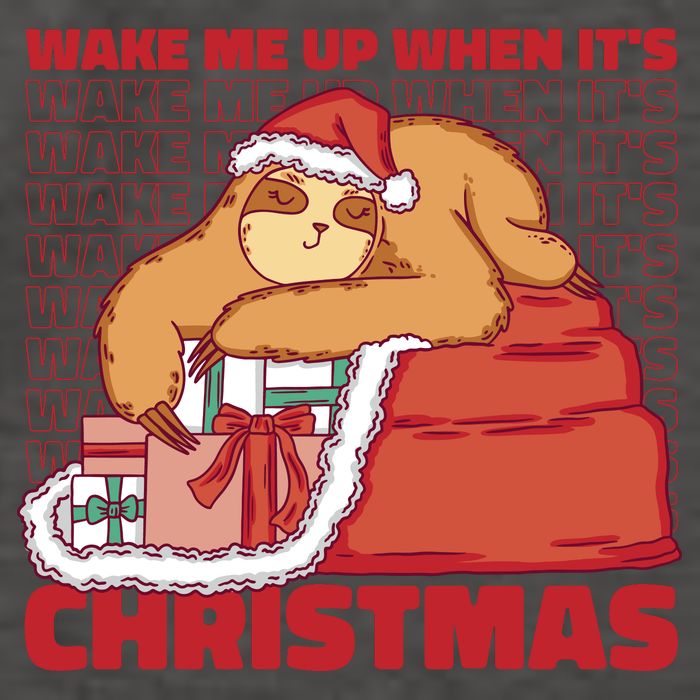 Wake Me Up When It's Christmas Sleeping Sloth Vector Backpack