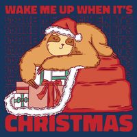 Wake Me Up When It's Christmas Sleeping Sloth Infant Baby Jersey Bodysuit