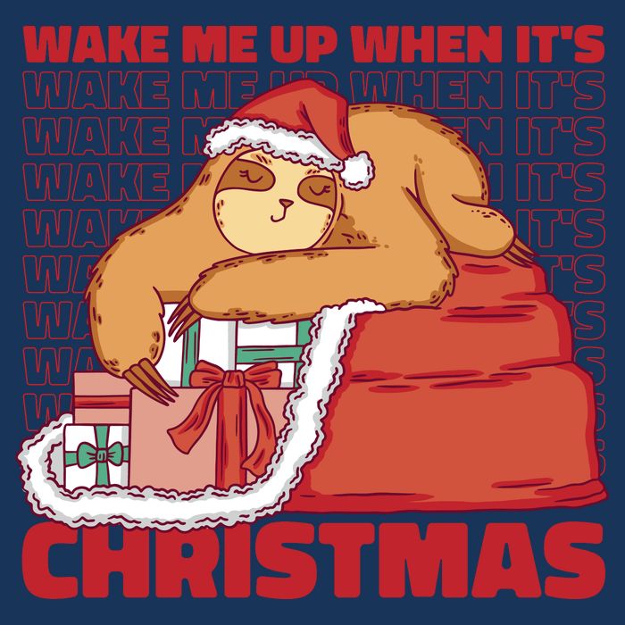 Wake Me Up When It's Christmas Sleeping Sloth Infant Baby Jersey Bodysuit