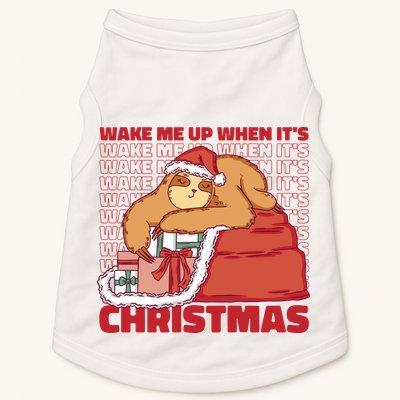 Wake Me Up When It's Christmas Sleeping Sloth Doggie Tank