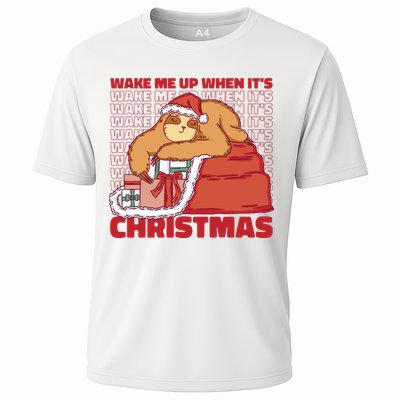 Wake Me Up When It's Christmas Sleeping Sloth Performance Shirt