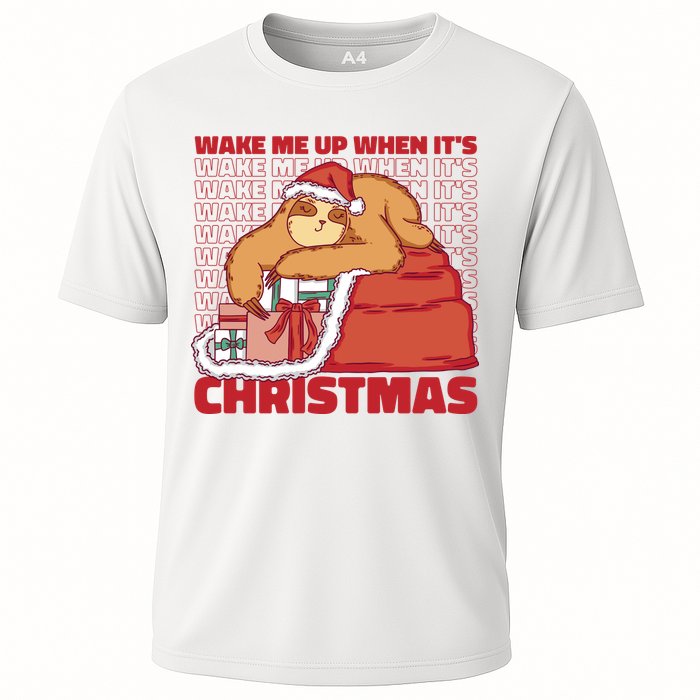 Wake Me Up When It's Christmas Sleeping Sloth Performance Shirt