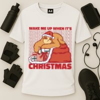 Wake Me Up When It's Christmas Sleeping Sloth Performance Shirt