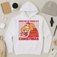 Wake Me Up When It's Christmas Sleeping Sloth Hoodie