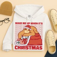 Wake Me Up When It's Christmas Sleeping Sloth Hoodie