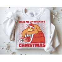 Wake Me Up When It's Christmas Sleeping Sloth Sweatshirt