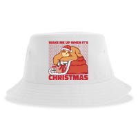 Wake Me Up When It's Christmas Sleeping Sloth Sustainable Bucket Hat
