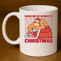 Wake Me Up When It's Christmas Sleeping Sloth 11oz C Handle Ceramic Mug