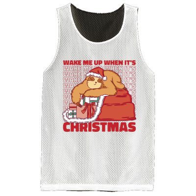 Wake Me Up When It's Christmas Sleeping Sloth Mesh Reversible Basketball Jersey Tank