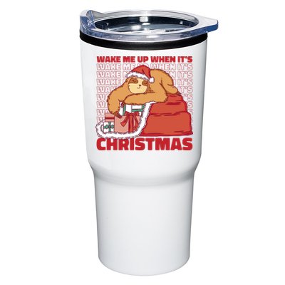 Wake Me Up When It's Christmas Sleeping Sloth Tumbler