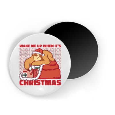 Wake Me Up When It's Christmas Sleeping Sloth Magnet