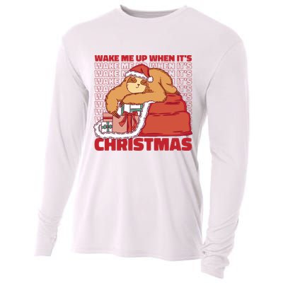 Wake Me Up When It's Christmas Sleeping Sloth Cooling Performance Long Sleeve Crew