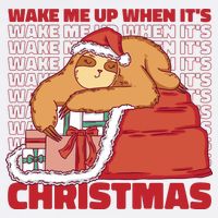 Wake Me Up When It's Christmas Sleeping Sloth Premium T-Shirt