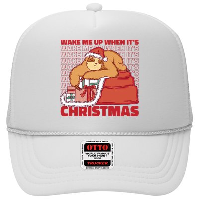 Wake Me Up When It's Christmas Sleeping Sloth Trucker Hat