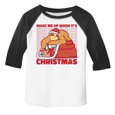 Wake Me Up When It's Christmas Sleeping Sloth Toddler Fine Jersey T-Shirt