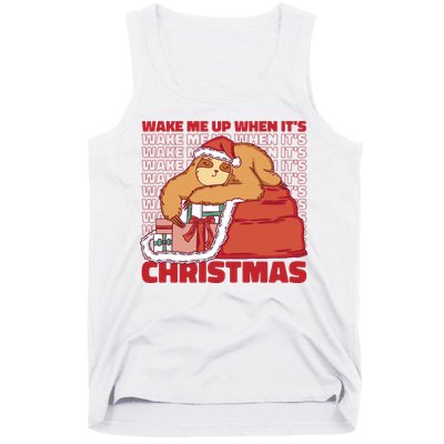 Wake Me Up When It's Christmas Sleeping Sloth Tank Top