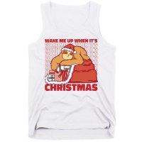 Wake Me Up When It's Christmas Sleeping Sloth Tank Top