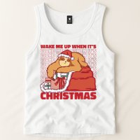 Wake Me Up When It's Christmas Sleeping Sloth Tank Top