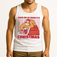 Wake Me Up When It's Christmas Sleeping Sloth Tank Top