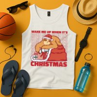Wake Me Up When It's Christmas Sleeping Sloth Tank Top