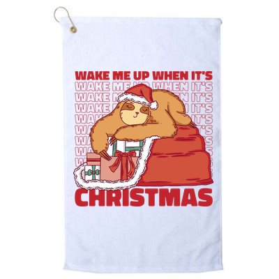 Wake Me Up When It's Christmas Sleeping Sloth Golf Towel