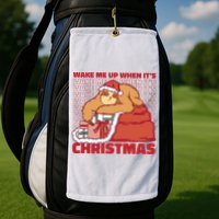 Wake Me Up When It's Christmas Sleeping Sloth Golf Towel