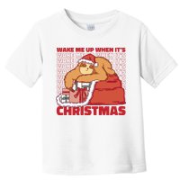 Wake Me Up When It's Christmas Sleeping Sloth Toddler T-Shirt