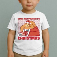 Wake Me Up When It's Christmas Sleeping Sloth Toddler T-Shirt